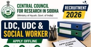 Central Council for Research in Siddha Recruitment 2026: Apply Offline for LDC, UDC & Social Worker Posts