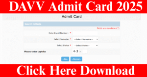 DAVV Admit Card 2026