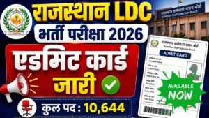 Rajasthan LDC Admit Card 2026: क्लर्क ग्रेड-II व जूनियर असिस्टेंट (LDC) भर्ती परीक्षा एडमिट कार्ड जारी